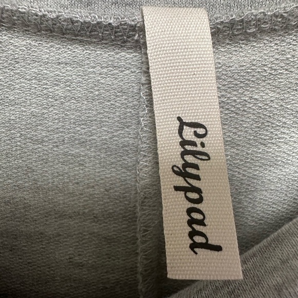 Lilypad crewneck long sleeve grey, black & leopard color block sweatshirt - Picture 3 of 4